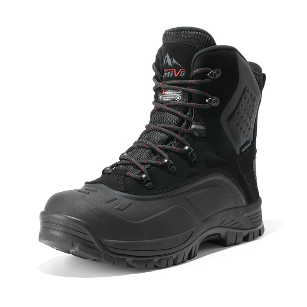 Men's Slip-Resistant Waterproof Snow Boots【Wide Fit】 - BLACK - 6